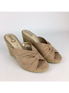 Circus Sam Edelman Bea Beige Wedge Espadrille Platform Sandals 9